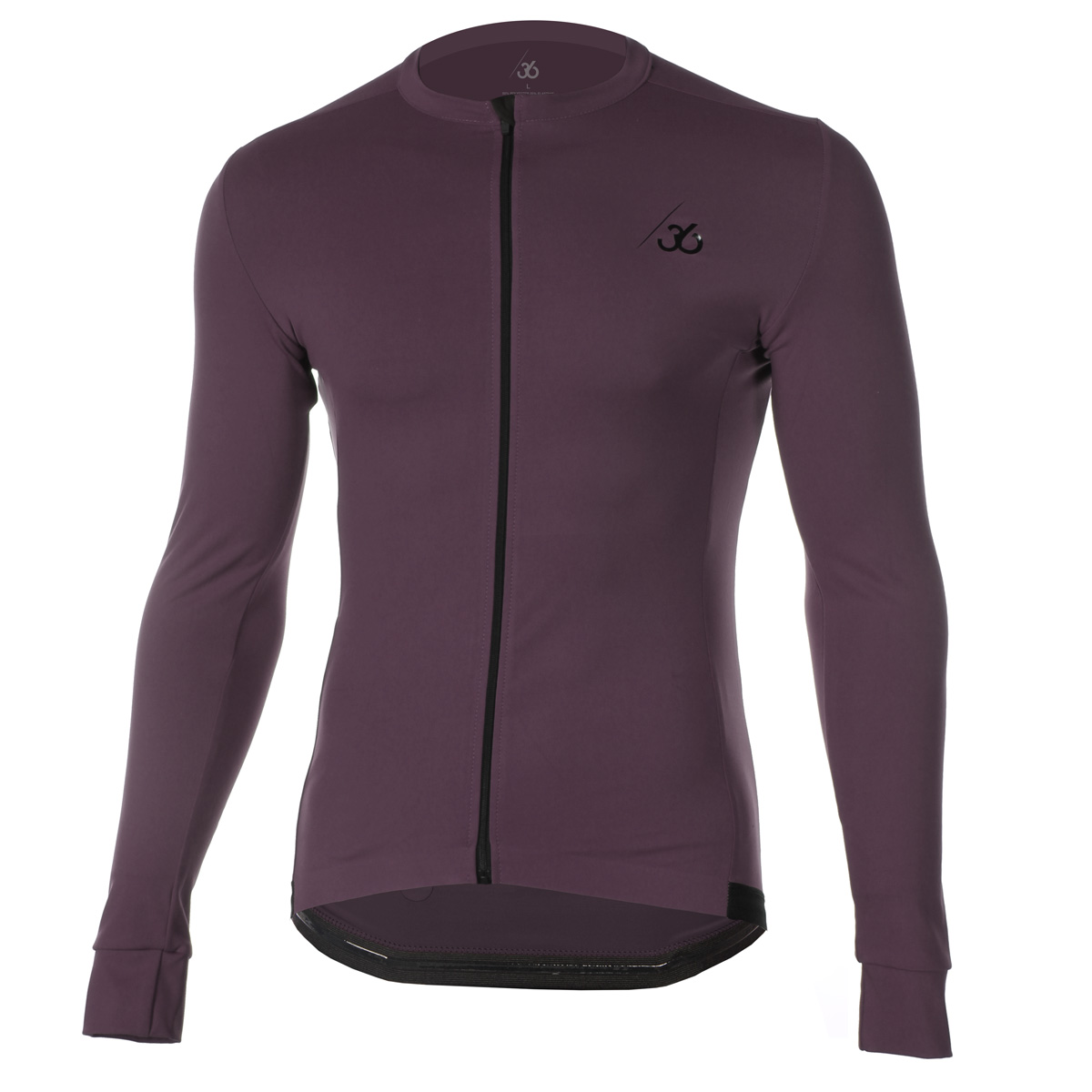 Aubergine cycling shirt with long sleeves